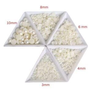 20 g Half Pearl Beads 5 Sizes for Women 3mm, 4mm, 6mm, 8mm