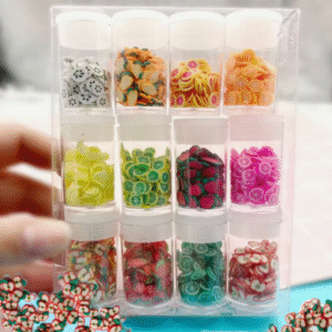 12Jars Mixed Fimo Cane Slices Soft Clay Sprinkles for DIY Crafts