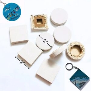 2 Pcs 2” Canvases For Painting Round +Square