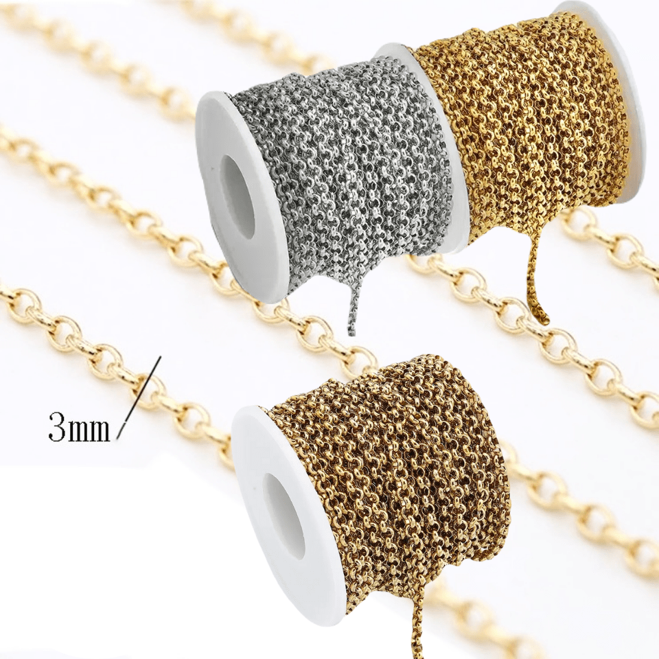 Thick metal chains Ring size 3 mm per yard