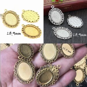 5 Pcs Pack Metal Pendant Charms Bases