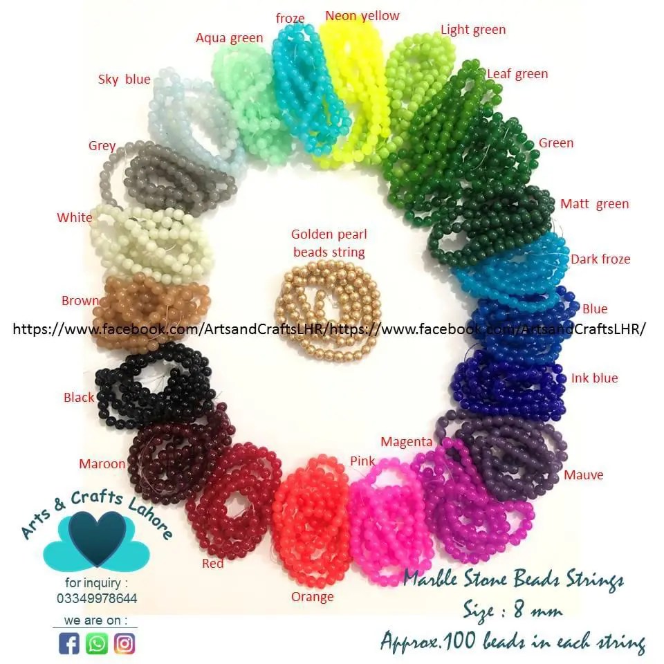 8 mm Marble Stone Beads String - Image 2